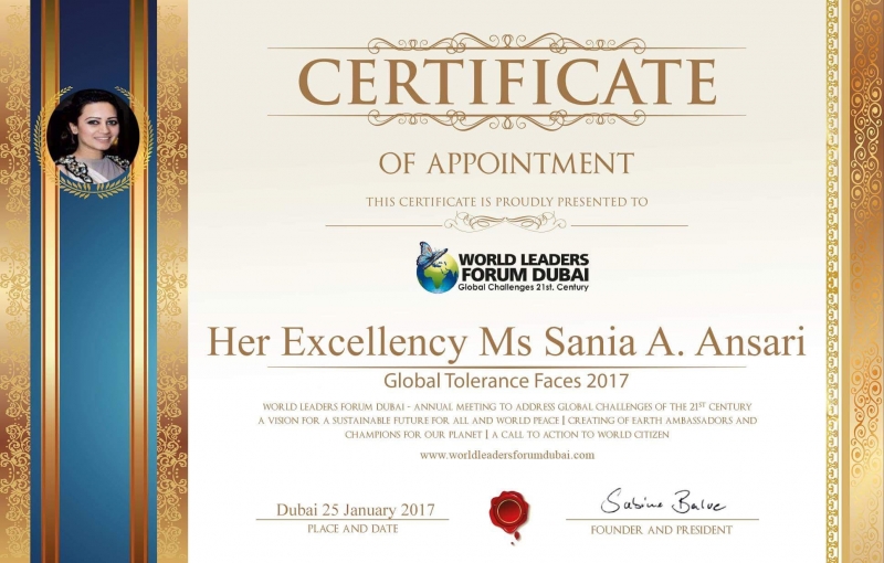 World-Leaders-Forum-Dubai-Award-Certificate-HE-Sania-Ansari
